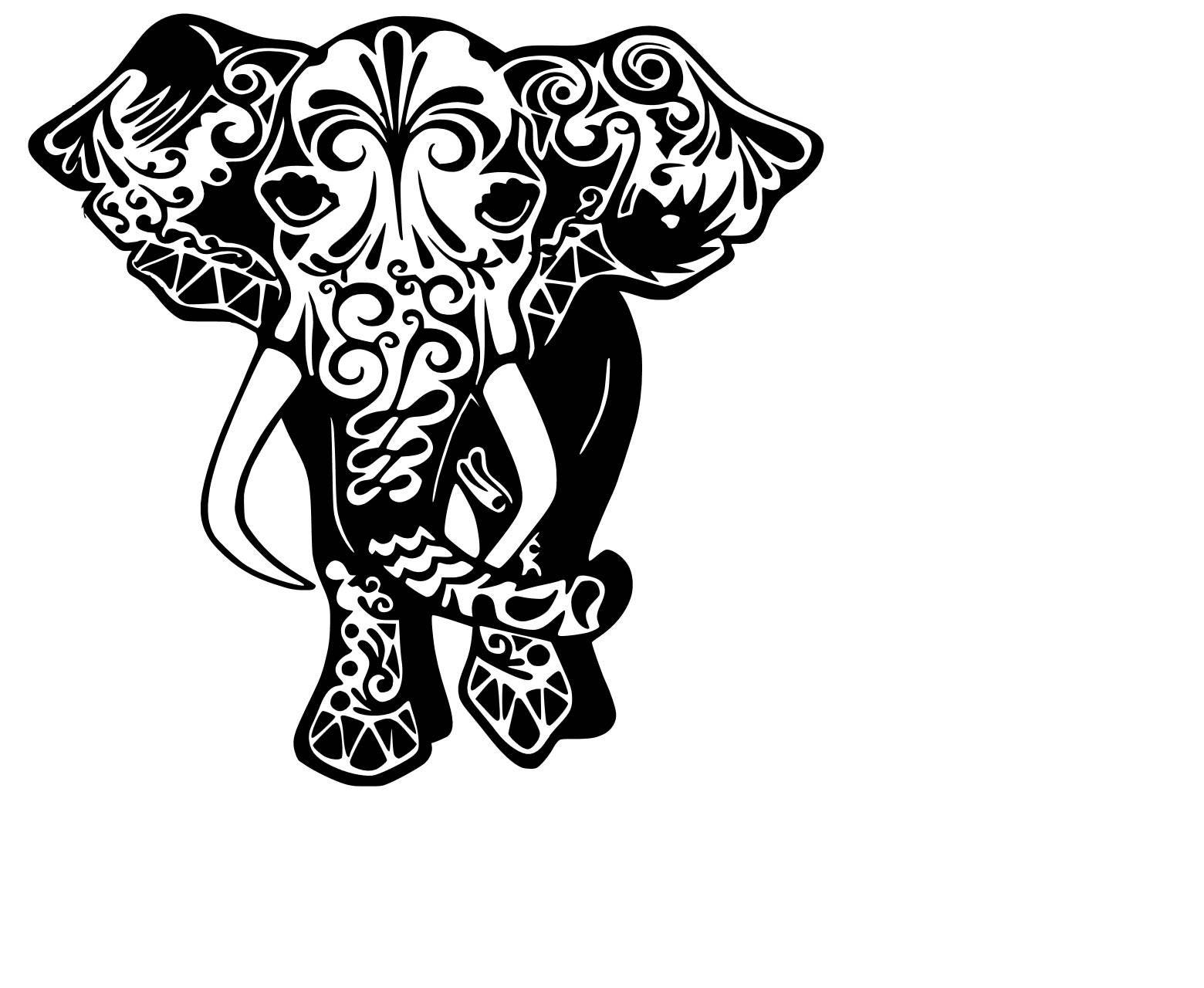 Download Mandala Elephant SVG Cutting File