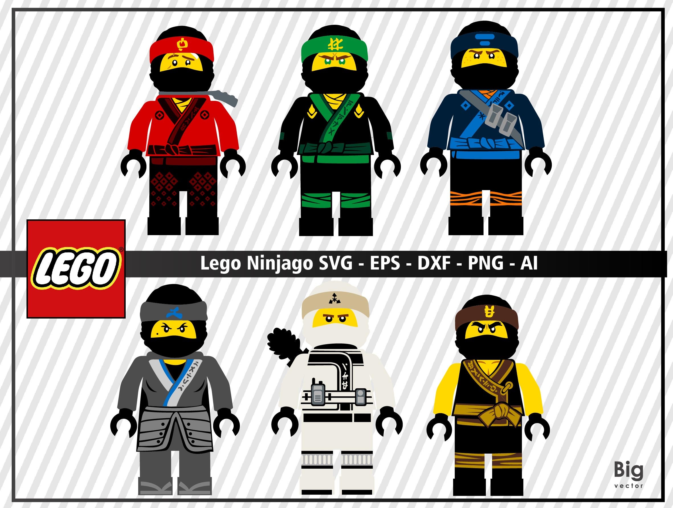 Download Lego ninjago movie figures EPS SVG PNG Ai dxf cuttable and