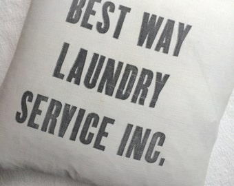 Vintage Grain Sack Pillow Sham - Laundry Bag Pillow