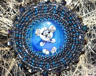 bead embroidered brooch