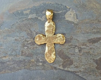 5pcs Antique Large Hammered Cross Charm Pendants for Bracelet 29x50mm