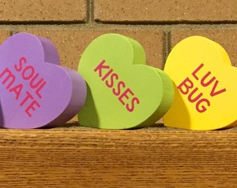 Valentine's Conversation Hearts ~ Set of 7