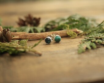 minimalist earrings,simple turquoise stud earrings,turquoise stud earrings,silver turquoise earrings,hand forged earrings,made in Canada