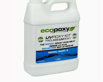 EcoPoxy UVPoxy | 500 ML Kit | Clear Non-Yellowing Epoxy Resin | Jewelry, Resin Art, Coating, Molding, Electronics | Resin Artist Recommended