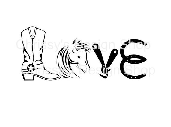 Cowgirl love horses svg / horse head svg / cowboy boot svg