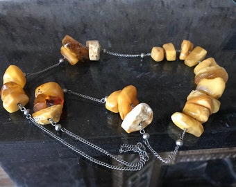 Vintage chunky amber necklace