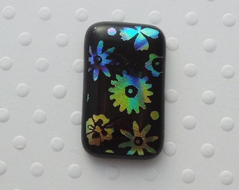 Dichroic Fused Glass Cabochon - Gem Stone - Cabochon Cab - Bead Supply- Glass Bead - Wire - Jew - Stained Glass 3623