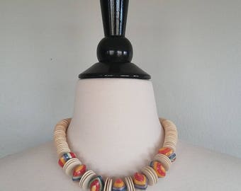 Rainbow Jawbreaker necklace. Pride. 1970s/70s choker. Statement jewelry.