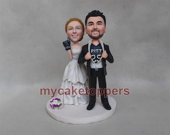 foam finger wedding Cake toppers, bride and groom cake topper, fan cake topper, foam finger customized fgurine