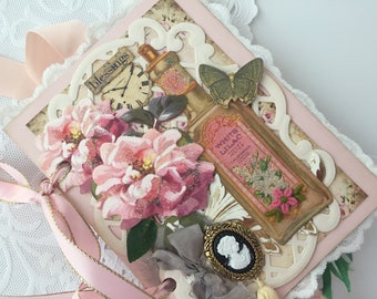 Garden Art Journal Mixed Media Art Journal Shabby Rose Lace Book