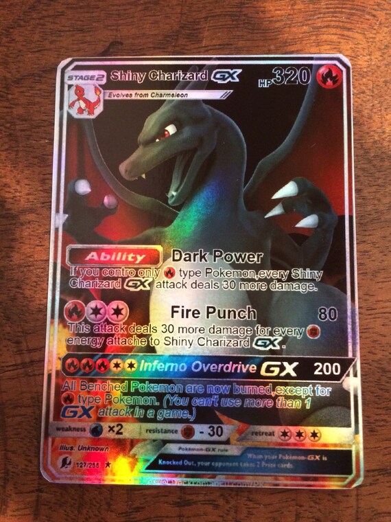 Mega charizard shiny ex gx pokemon orica proxy card