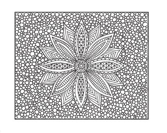 Zentangle Inspired Coloring Page PDF printable Zendoodle Flower, Page 10