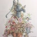 Finished / Completed Cross Stitch - Lanarte Waterpump floral with birds (34198) crossstitch counted cross stitch