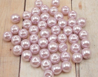 4mm Glass Pearls - Lilac Purple - 100 pieces - Light Purple
