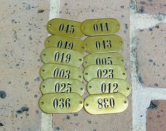 Vintage Antique Brass Number Tags Brass Numbered Tag Hotel Room Number Tag Locker Tag Tags Steampunk Jewelry DIY Jewelry