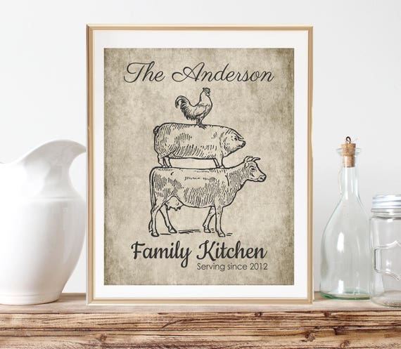 Personalized Kitchen  Gifts  Farmhouse Decor Rustic Country 