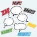 Superhero clipart, Text and Bubbles, comic book, Personal and Commercial Use
