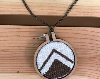 Embroidery hoop necklace