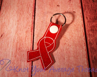 awareness ribbon fob, key chain, pink breast cancer,