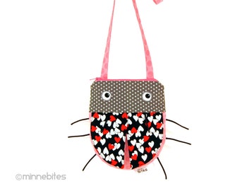 Love Bug Toddler Purse - First Birthday Gift - Cross Body Purse - Pink Ladybug - Little Girls Hearts Purse - Cute Handbag - Ready to Ship