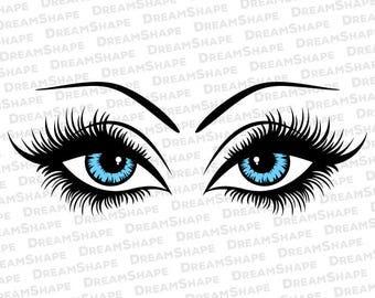 Eyes SVG Cutting Files, Eyes Eyelash DXF Cut Files, Seeing Eyes SVG Files, Pair of Eyes Cricut Svg File, Eyelashes Svg File Instant Download