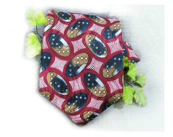 silk suit tie - men's neck tie -red tie - silk tie - abstract tie - # T 68