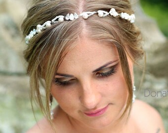 Wedding Hair Vine , Wedding hair piece , Opal Pearl Bridal headpiece, Wedding headpiece , Bridal headband, Pearl halo, Hair Band , Hair Vine