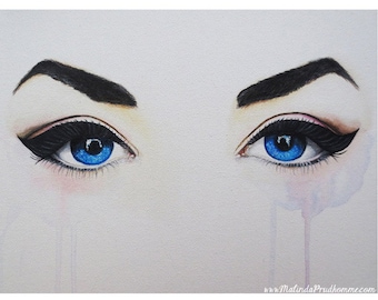 Seeing Into The Soul - Seductive - Eye Art - ART PRINT - 8 x 10 - By Mixed Media Artist Malinda Prudhomme