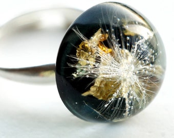 Resin Jewelry, Resin Ring,Botanikal Jewelry, Florar Jewelry, Clear Resin Ring, Fashion Ring.