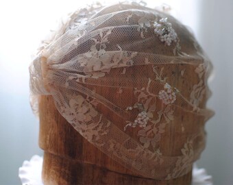 Hand Beaded Lace Bridal Turban