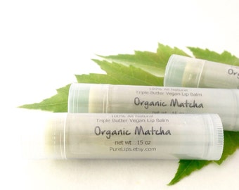 All Natural Matcha Green Tea Lip Balm - Vegan. Unscented.