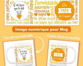 digital image for Dad Mug mug mockup customizable printable using your choice of size and format jpeg, png, pdf email delivery