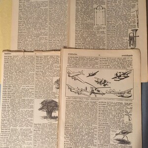 Antique Dictionary Ephemera Paper, Real Paper, 1940s English Dictionary, Ephemera, Lots of 10, 25 or 50