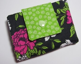 Women's Fabric Billfold Wallet, Fabric Billfold Wallet, Credit Card Money Holder Bifold Wallet, Holiday Gift For Her Under 30,
