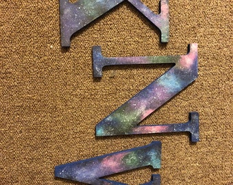 Galaxy Painted Wood Letter