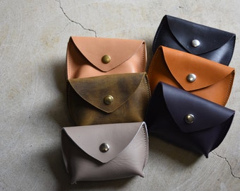 Leather Coin Pouch - Handmade leather coin purse - Leather wallet