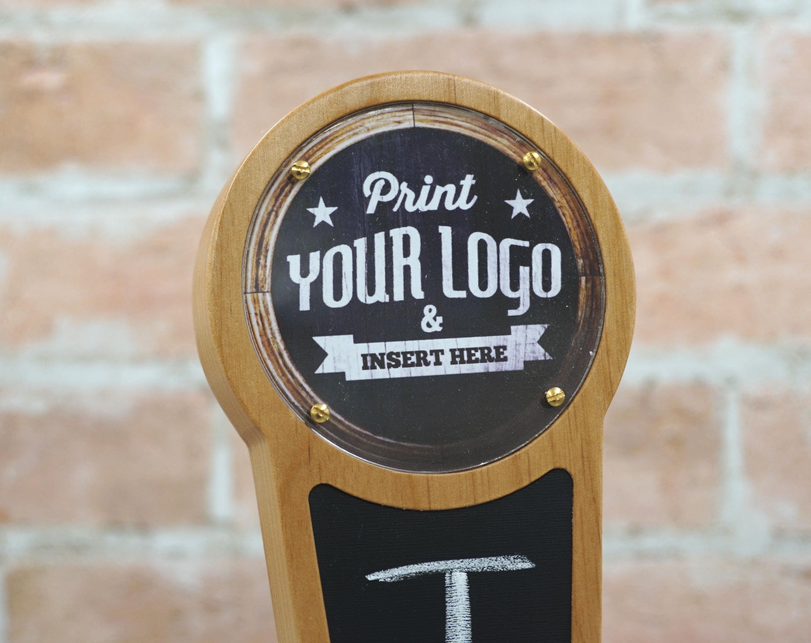 Beer Tap Handle with Changeable Logo & Chalkboard Insert