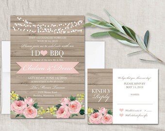 Printable I Do BBQ Wedding Reception Invitation Wedding