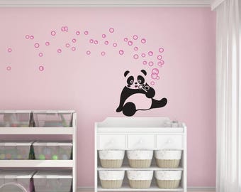 Vinyl wall sticker. decal. adhesive • Panda. customizable colors