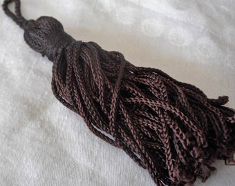 VINTAGE Dark Brown Rayon Tassel