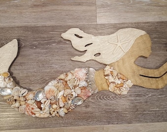 Seashell Mermaid - Beach Decor - Nautical Decor - Coastal Decor