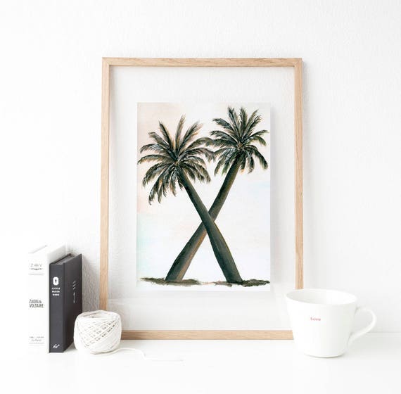 Palm Tree Print Beach Print Wall Art Beach Painting Palm