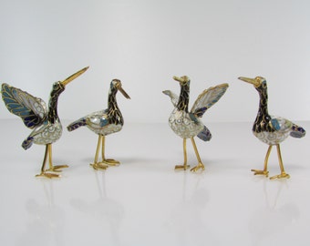 Miniature birds in Cloisonnè