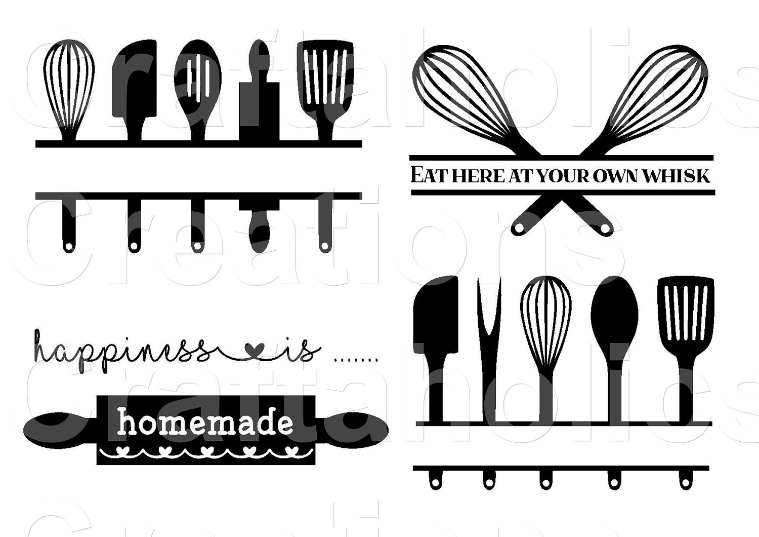 Download Kitchen Utensil Designs SVG DXF & FCM