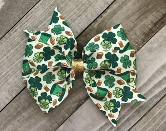 St Patricks Day Pinwheel Bow