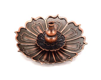 9 Holes Lotus Metal Incense Burner Holder Censer Plate , Incense Burner For Stick , Incense Coils