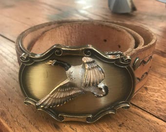 Vintage 1980’s Belt Buckle and leather belt