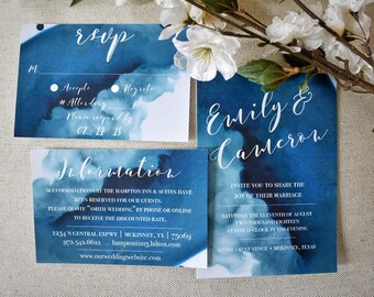 Blue Watercolor Wedding Suite
