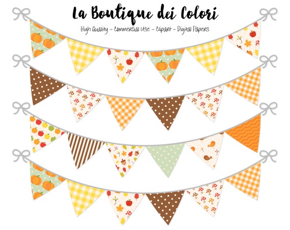 fall bunting banners party flags clipart thanksgiving banner clipart