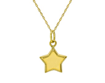 14K Yellow Gold Star Pendant Necklace